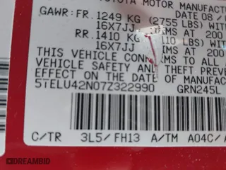 2007 Toyota Tacoma with VIN 5TELU42N07Z322990, listed as a IAAI auction lot 41878990 with 166,953 mi miles. Bid and sale history available at carsss.com. Image 9.