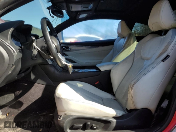 2018 Infiniti Q60 Red Sport 400 with VIN JN1FV7EL5JM630018, listed as a Copart auction lot 45684015 with 39,057 mi miles and Salvage Title. Bid and sale history available at DreamBid. Image 7.