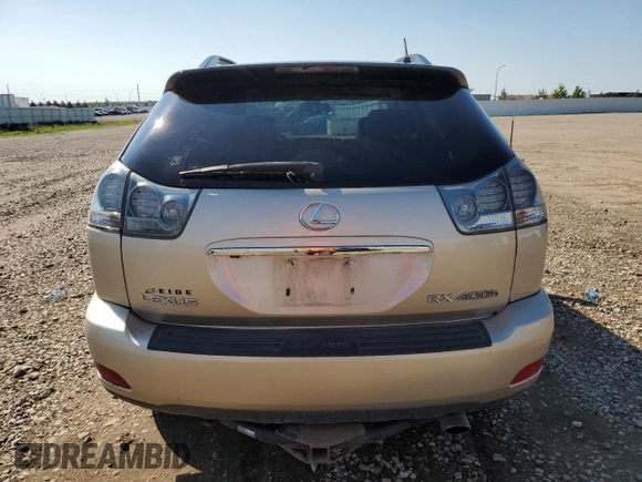 2006 Lexus RX 400h with VIN JTJHW31U860013816, listed as a Copart auction lot 58653215 with 265,114 mi miles and Salvage title. Bid and sale history available at DreamBid. Image 6.