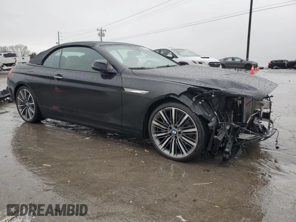 2016 BMW 6 Series 650i with VIN WBA6F5C5XGD996596, listed as a Copart auction lot 43381755 with 56,593 mi miles and Salvage Title. Bid and sale history available at carsss.com. Image 4.