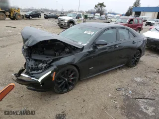 2021 Cadillac CT4 V-Series with VIN 1G6DH5RL5M0115965, listed as a Copart auction lot 44905365 with 56,926 mi miles and Salvage Title. Bid and sale history available at carsss.com. Image 1.