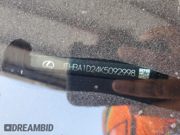 2019 Lexus IS with VIN JTHBA1D24K5092998, listed as a Copart auction lot 49423655 with 39,481 mi miles and Salvage Title. Bid and sale history available at carsss.com. Image 12.