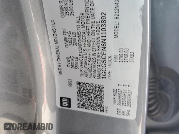 2022 Chevrolet Colorado 2WD LT z VIN 1GCGSCEN6N1103892, wystawiony jako Copart lot #57234055 z przebiegiem 66 185 mil mil oraz Szkoda całkowita • Salvage title. Historia ofert i sprzedaży dostępna na DreamBid. Obrazek 12.