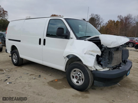 2023 GMC Savana Cargo Van with VIN 1GTW7AFP3P1109993, listed as a Copart auction lot 80681264 with 48,041 mi miles and Salvage Title. Bid and sale history available at carsss.com. Image 4.