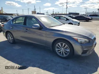 2021 Infiniti Q50 Pure with VIN JN1EV7AP7MM704225, listed as a Copart auction lot 47425665 with 25,441 mi miles and Salvage Title. Bid and sale history available at DreamBid. Image 4.