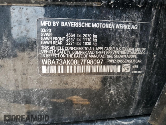 2020 BMW 2 Series 228i xDrive z VIN WBA73AK08L7F98097, wystawiony jako Copart lot #60263025 z przebiegiem 21 612 mil mil oraz Czysty tytuł • Clean title. Historia ofert i sprzedaży dostępna na DreamBid. Obrazek 12.