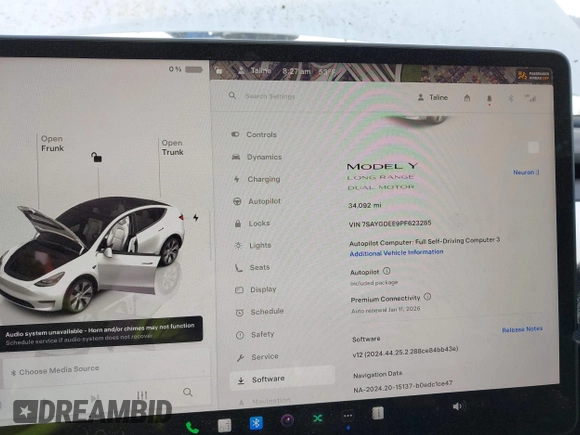 2023 Tesla Model Y Long Range z VIN 7SAYGDEE9PF623285, wystawiony jako IAAI lot #41383184 z przebiegiem 34 092 mil mil oraz . Historia ofert i sprzedaży dostępna na DreamBid. Obrazek 7.