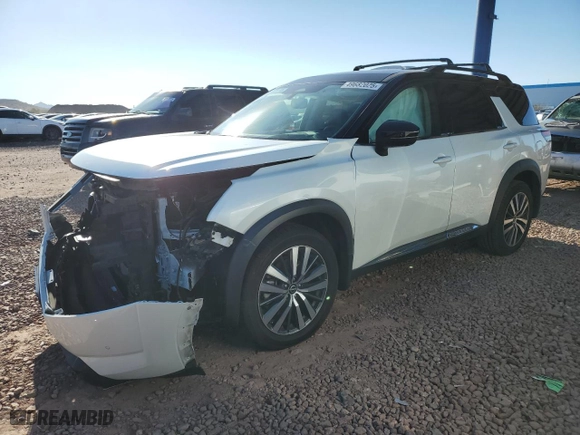 2022 Nissan Pathfinder Platinum with VIN 5N1DR3DG7NC268318, listed as a Copart auction lot 49682025 with 23,285 mi miles and Salvage Title. Bid and sale history available at carsss.com. Image 1.