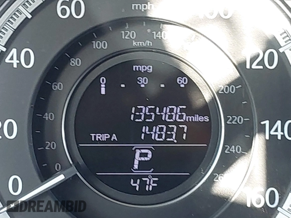 2013 Honda Accord Sdn EX-L with VIN 1HGCR2F8XDA201465, listed as a IAAI auction lot 41902675 with 135,486 mi miles. Bid and sale history available at carsss.com. Image 15.