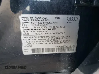 2018 Audi Q5 Premium Plus with VIN WA1BNAFY9J2135135, listed as a Copart auction lot 66545142 with 47,006 mi miles. Bid and sale history available at carsss.com. Image 10.