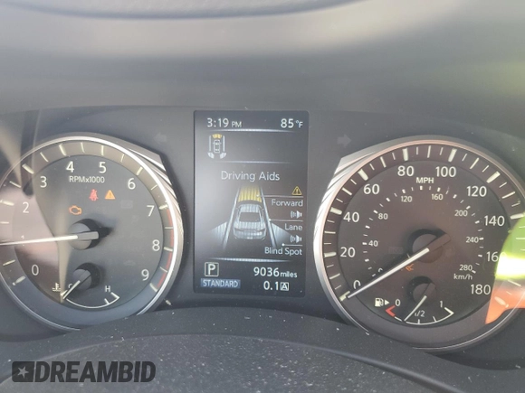 2022 Infiniti Q60 Red Sport 400 with VIN JN1FV7LL7NM680945, listed as a Copart auction lot 69774344 with 9,036 mi miles and Salvage title. Bid and sale history available at DreamBid. Image 9.