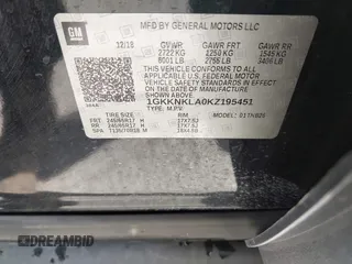 2019 GMC Acadia SLE with VIN 1GKKNKLA0KZ195451, listed as a IAAI auction lot 42026503 with 67,964 mi miles. Bid and sale history available at carsss.com. Image 9.