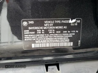 2017 BMW 3 Series 340i with VIN WBA8B3G55HNU35348, listed as a Copart auction lot 82053284 with 71,451 mi miles and Salvage Title. Bid and sale history available at DreamBid. Image 13.