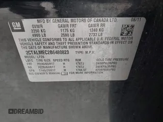 2011 GMC Terrain SLE-1 z VIN 2CTALMEC2B6480823, wystawiony jako IAAI lot #42224808 z przebiegiem 143 725 mil mil oraz . Historia ofert i sprzedaży dostępna na DreamBid. Obrazek 9.