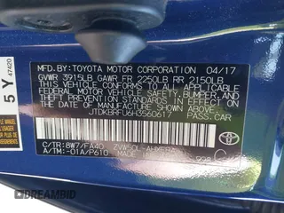 2017 Toyota Prius Two with VIN JTDKBRFU6H3560617, listed as a IAAI auction lot 41935727 with 63,892 mi miles and . Bid and sale history available at carsss.com. Image 9.