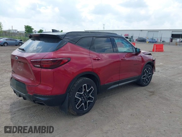 2024 Chevrolet Blazer RS with VIN 3GNKBKRS1RS193064, listed as a IAAI auction lot 42240754 with 15,328 mi miles and . Bid and sale history available at DreamBid. Image 4.
