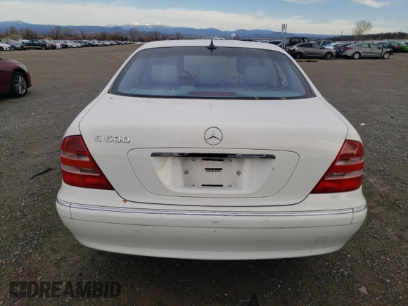 2002 Mercedes-Benz S-Class 5.0L with VIN WDBNG75J42A286054, listed as a Copart auction lot 85111494 with 0 mi miles and Salvage Title. Bid and sale history available at carsss.com. Image 6.