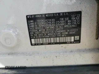 2024 Honda HR-V LX with VIN 3CZRZ1H34RM727051, listed as a Copart auction lot 44580075 with 15,573 mi miles and Salvage Title. Bid and sale history available at DreamBid. Image 13.