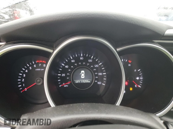 2015 Kia Optima LX with VIN KNAGM4A76F5575203, listed as a Copart auction lot 58827985 with 115,259 mi miles and Clean title. Bid and sale history available at DreamBid. Image 9.
