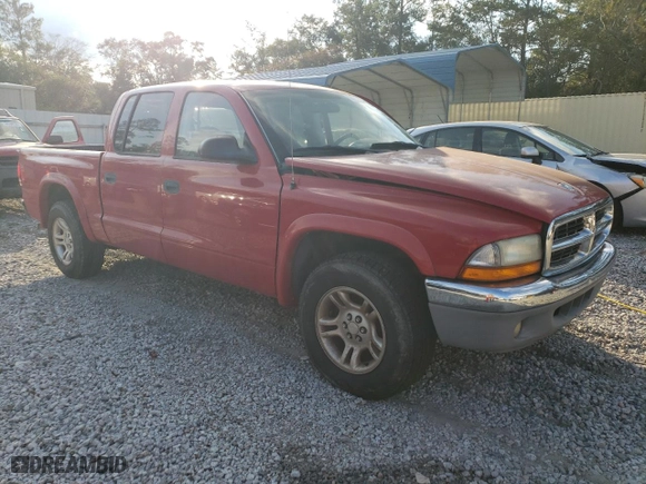 2004 Dodge Dakota SLT with VIN 1D7HL48K04S781707, listed as a Copart auction lot 74326284 with 190,531 mi miles and Clean Title. Bid and sale history available at carsss.com. Image 4.
