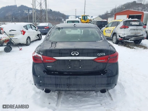 2018 Infiniti Q50 3.0t SPORT with VIN JN1EV7AR0JM433652, listed as a IAAI auction lot 41356227 with 147,379 mi miles. Bid and sale history available at carsss.com. Image 16.