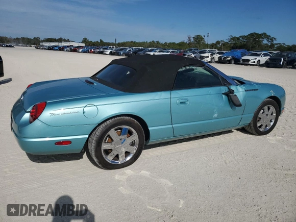 2002 Ford Thunderbird Hardtop Premium with VIN 1FAHP60A32Y108035, listed as a Copart auction lot 41422055 with 28,863 mi miles and Salvage Title. Bid and sale history available at DreamBid. Image 3.