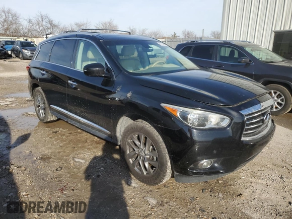 2014 Infiniti QX60 with VIN 5N1AL0MM2EC533316, listed as a Copart auction lot 43734075 with 124,280 mi miles and Salvage Title. Bid and sale history available at DreamBid. Image 4.