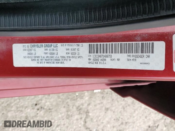 2013 Chrysler 200 LX with VIN 1C3CCBAB7DN686759, listed as a Copart auction lot 51179425 with 144,238 mi miles and Salvage Title. Bid and sale history available at carsss.com. Image 13.