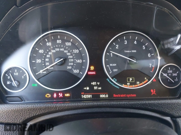 2015 BMW 3 Series 328i with VIN WBA3C1C50FK124300, listed as a IAAI auction lot 40112372 with 142,591 mi miles and . Bid and sale history available at carsss.com. Image 7.