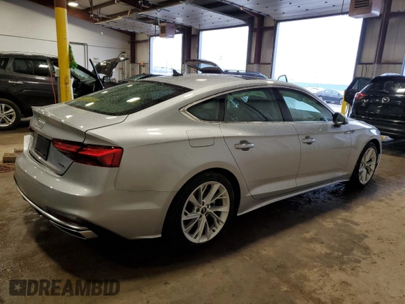 2022 Audi A5 Sportback Premium with VIN WAUABCF5XNA015901, listed as a Copart auction lot 45576204 with 12,271 mi miles. Bid and sale history available at carsss.com. Image 3.
