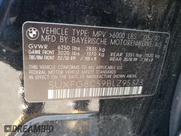 2011 BMW X6 50i with VIN 5UXFG8C59BLZ95373, listed as a Copart auction lot 84690254 with 142,435 mi miles and Non Repairable. Bid and sale history available at carsss.com. Image 14.