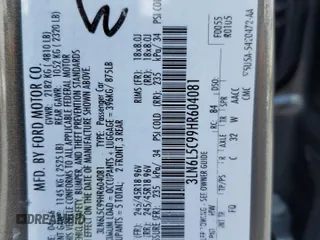2017 Lincoln MKZ Select with VIN 3LN6L5C99HR604081, listed as a Copart auction lot 53039045 with Not Provided miles and Salvage Title. Bid and sale history available at carsss.com. Image 14.