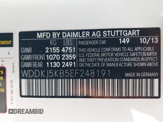 2014 Mercedes-Benz E 350 with VIN WDDKJ5KB5EF248191, listed as a IAAI auction lot 42355813 with 55,873 mi miles and . Bid and sale history available at DreamBid. Image 9.