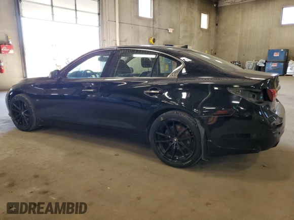 2014 Infiniti Q50 Premium with VIN JN1BV7ARXEM695977, listed as a Copart auction lot 52209795 with 100,700 mi miles and Salvage Title. Bid and sale history available at DreamBid. Image 2.