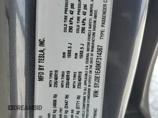 2019 Tesla Model 3 Mid Range with VIN 5YJ3E1EA9KF314367, listed as a Copart auction lot 54753605 with 97,913 mi miles and Salvage Title. Bid and sale history available at DreamBid. Image 12.