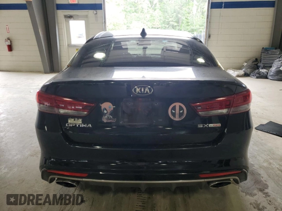 2016 Kia Optima SX Turbo with VIN 5XXGW4L23GG011780, listed as a Copart auction lot 56628295 with 104,288 mi miles and Salvage title. Bid and sale history available at DreamBid. Image 6.