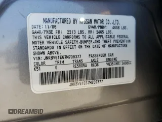2007 Infiniti G35 Sport z VIN JNKBV61E67M709377, wystawiony jako Copart lot #58125185 z przebiegiem Nie podano mil oraz Szkoda całkowita • Salvage title. Historia ofert i sprzedaży dostępna na DreamBid. Obrazek 12.