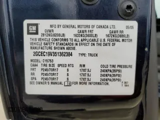 2005 Chevrolet Silverado 1500 LS with VIN 2GCEC19V351362384, listed as a Copart auction lot 45814565 with 78,348 mi miles and Salvage Title. Bid and sale history available at DreamBid. Image 12.