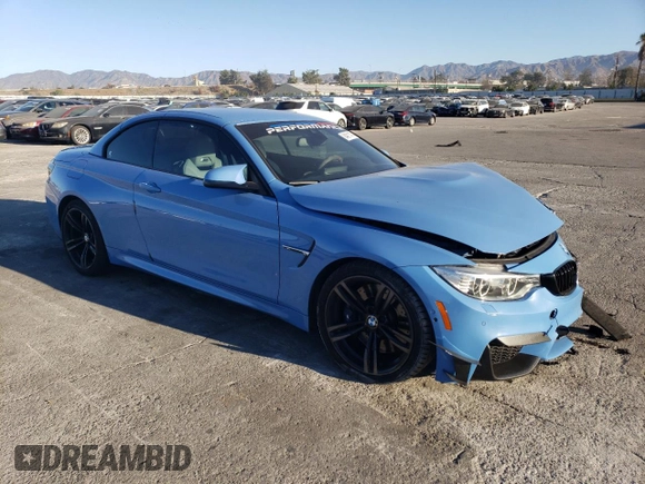 2017 BMW M4 with VIN WBS3U9C57HP970954, listed as a Copart auction lot 84011474 with 56,882 mi miles and Salvage Title. Bid and sale history available at carsss.com. Image 4.