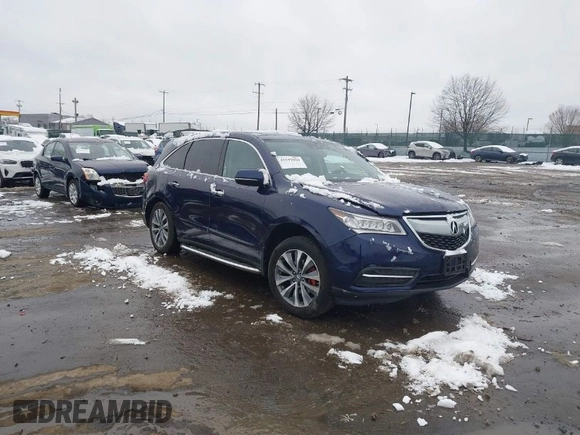 2014 Acura MDX Tech Pkg with VIN 5FRYD4H44EB048825, listed as a IAAI auction lot 41547038 with 92,592 mi miles. Bid and sale history available at carsss.com. Image 1.