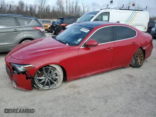 2020 Alfa Romeo Giulia with VIN ZARFANAN0L7626325, listed as a Copart auction lot 86825494 with 51,174 mi miles and Salvage Title. Bid and sale history available at carsss.com. Image 1.
