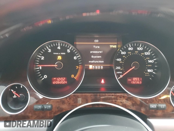 2008 Audi A8 L 4.2L with VIN WAUMV94E38N012703, listed as a Copart auction lot 86854604 with 132,363 mi miles and Salvage Title. Bid and sale history available at carsss.com. Image 9.