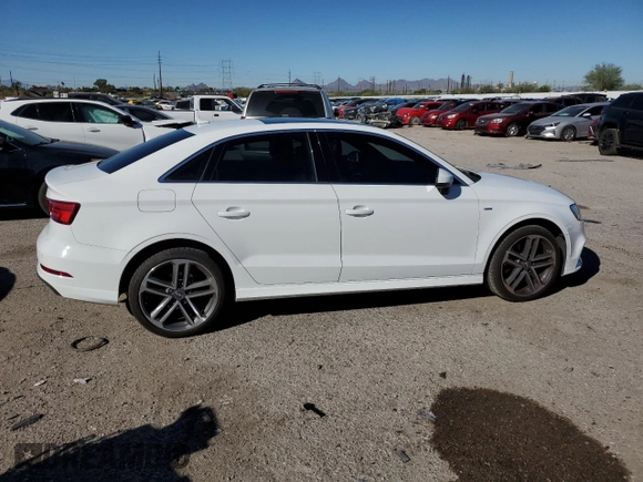 2017 Audi A3 Sedan Premium Plus with VIN WAUGUGFF0H1054991, listed as a Copart auction lot 79725324 with 128,270 mi miles and Salvage Title. Bid and sale history available at carsss.com. Image 3.