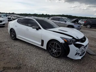 2022 Kia Stinger GT1 with VIN KNAE45LC4N6122102, listed as a Copart auction lot 57122094 with 15,491 mi miles and Salvage Title. Bid and sale history available at carsss.com. Image 4.