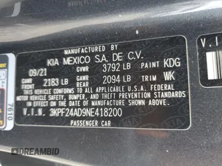 2022 Kia Forte LXS z VIN 3KPF24AD9NE418200, wystawiony jako Copart lot #56518225 z przebiegiem 100 298 mil mil oraz Czysty tytuł • Clean title. Historia ofert i sprzedaży dostępna na DreamBid. Obrazek 12.