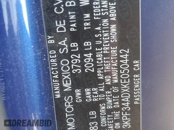 2019 Kia Forte S z VIN 3KPF34ADXKE050442, wystawiony jako Copart lot #52944385 z przebiegiem 138 245 mil mil oraz Szkoda całkowita • Salvage title. Historia ofert i sprzedaży dostępna na DreamBid. Obrazek 12.