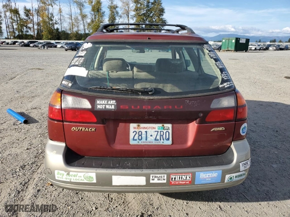 2003 Subaru Legacy Wagon Outback with VIN 4S3BH675337603946, listed as a Copart auction lot 72049404 with 0 mi miles and Salvage Title. Bid and sale history available at carsss.com. Image 6.