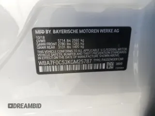 2019 BMW 7 Series 750i с VIN WBA7F0C53KGM25787, выставлен на аукционе Copart как лот 88172835 с пробегом 71 267 миль миль и Списание • Salvage title. История ставок и продаж доступна на DreamBid. Изображение 13.
