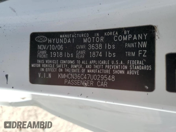 2007 Hyundai Accent SE with VIN KMHCN36C47U029548, listed as a Copart auction lot 47409735 with 125,566 mi miles and Clean Title. Bid and sale history available at carsss.com. Image 12.