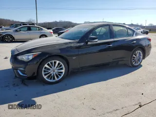 2018 Infiniti Q50 3.0t SPORT with VIN JN1EV7AR2JM435600, listed as a Copart auction lot 87513085 with 77,304 mi miles and Salvage Title. Bid and sale history available at carsss.com. Image 1.